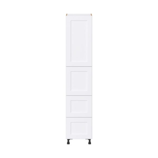 Jasmine Painted Warm White  Shaker Assembled Pantry Cabinet 1 Doors with 2 Drawers and 2 Inner Drawers (18 in. W X 89.5 in. H X 24 in. D)