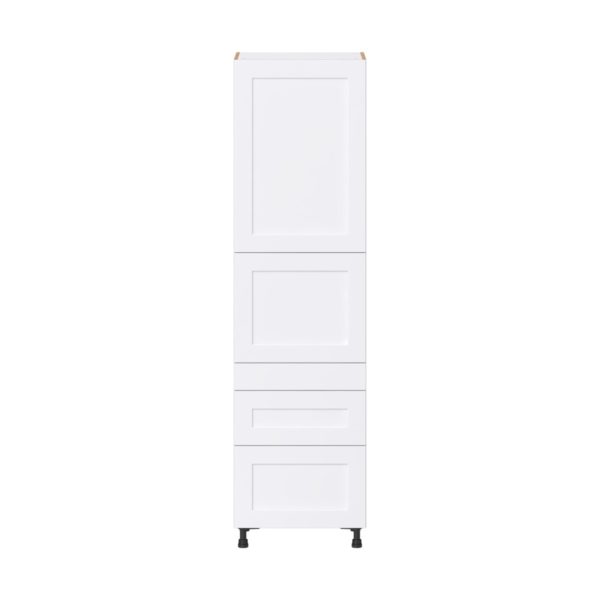 Jasmine Painted Warm White  Shaker Assembled Pantry  Cabinet with 3 Drawers and 2 Inner Drawers (24 in. W X 89.5 in. H X 24 in. D)