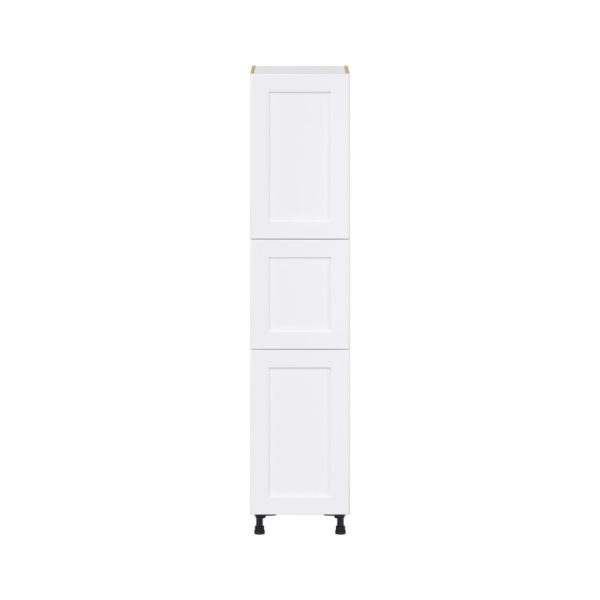 Jasmine Painted Warm White  Shaker Assembled Pantry Cabinet with 2 Doors and 4 Inner Drawers (18 in. W X 84.5 in. H X 24 in. D)