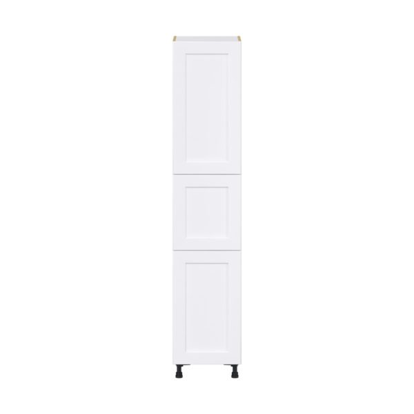 Jasmine Painted Warm White  Shaker Assembled Pantry Cabinet with 2 Doors and 3 Inner Drawers (18 in. W X 89.5 in. H X 24 in. D)