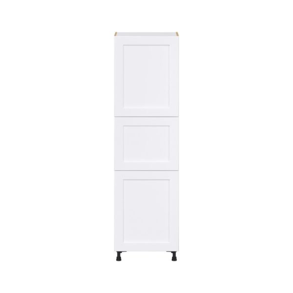 Jasmine Painted Warm White  Shaker Assembled Pantry Cabinet with 2 Doors and 4 Inner Drawers (24 in. W X 84.5 in. H X 24 in. D)