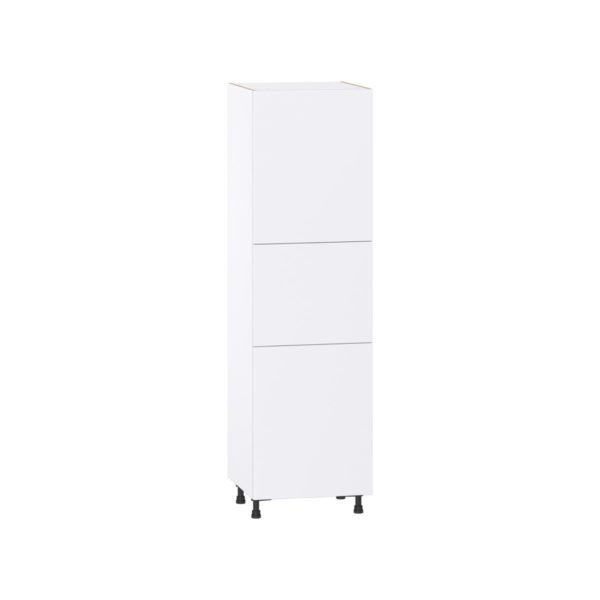 Lily Bright White  Slab Assembled Pantry Cabinet with 2 Doors and 4 Inner Drawers (24 in. W X 84.5 in. H X 24 in. D)