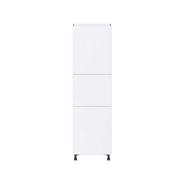 Lily Bright White  Slab Assembled Pantry Cabinet with 2 Doors and 4 Inner Drawers (24 in. W X 84.5 in. H X 24 in. D)