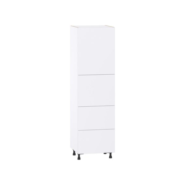 Lily Bright White  Slab Assembled Pantry Cabinet 2 Doors with 2 Drawers and 2 Inner Drawers (24 in. W X 84.5 in. H X 24 in. D)