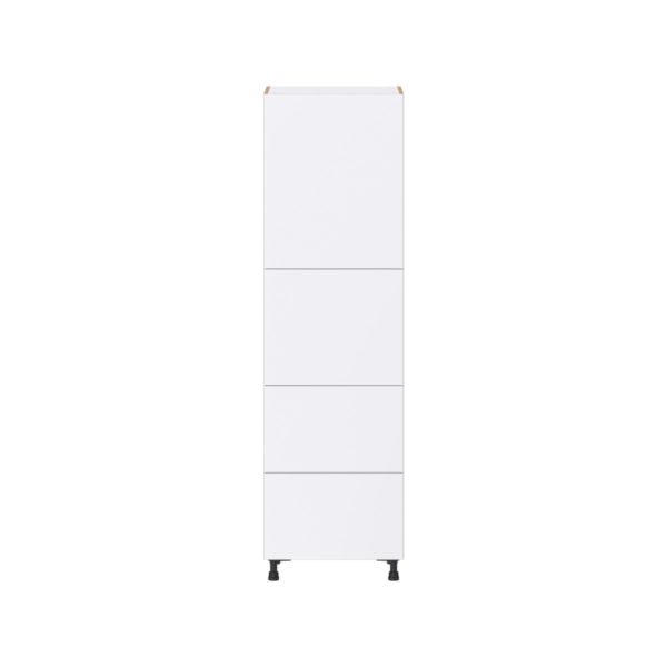 Lily Bright White  Slab Assembled Pantry Cabinet 2 Doors with 2 Drawers and 2 Inner Drawers (24 in. W X 84.5 in. H X 24 in. D)