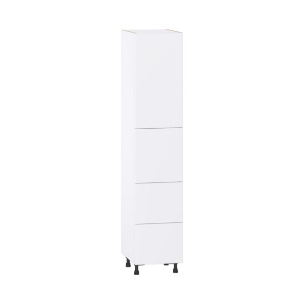 Lily Bright White  Slab Assembled Pantry Cabinet 1 Doors with 2 Drawers and 2 Inner Drawers (18 in. W X 89.5 in. H X 24 in. D)