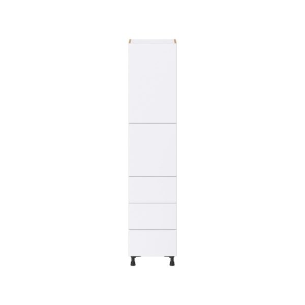 Lily Bright White  Slab Assembled Pantry Cabinet 2 Doors with 3 Drawers and 2 Inner Drawers (18 in. W X 84.5 in. H X 24 in. D)