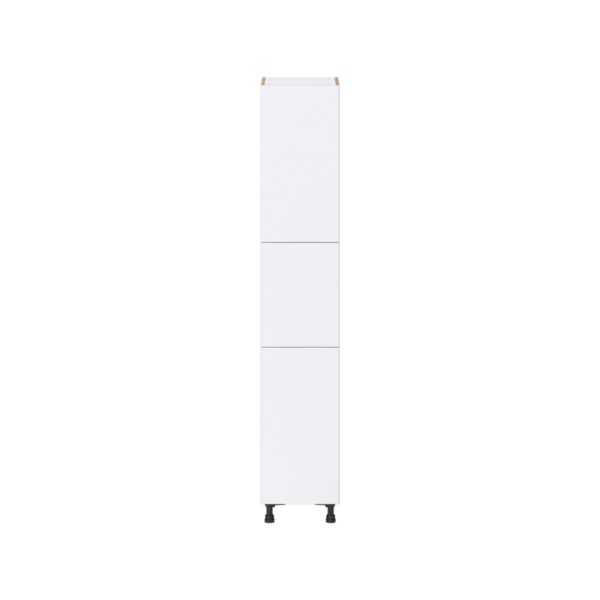 Lily Bright White  Slab Assembled Pantry Cabinet with 2 Doors and 4 Inner Drawers (15 in. W X 84.5 in. H X 24 in. D)