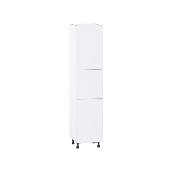 Lily Bright White  Slab Assembled Pantry Cabinet with 2 Doors and 4 Inner Drawers (18 in. W X 84.5 in. H X 24 in. D)