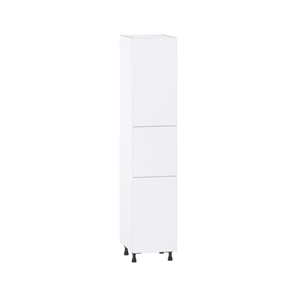 Lily Bright White  Slab Assembled Pantry Cabinet with 2 Doors and 3 Inner Drawers (18 in. W X 89.5 in. H X 24 in. D)