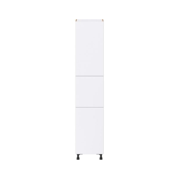 Lily Bright White  Slab Assembled Pantry Cabinet with 2 Doors and 3 Inner Drawers (18 in. W X 89.5 in. H X 24 in. D)