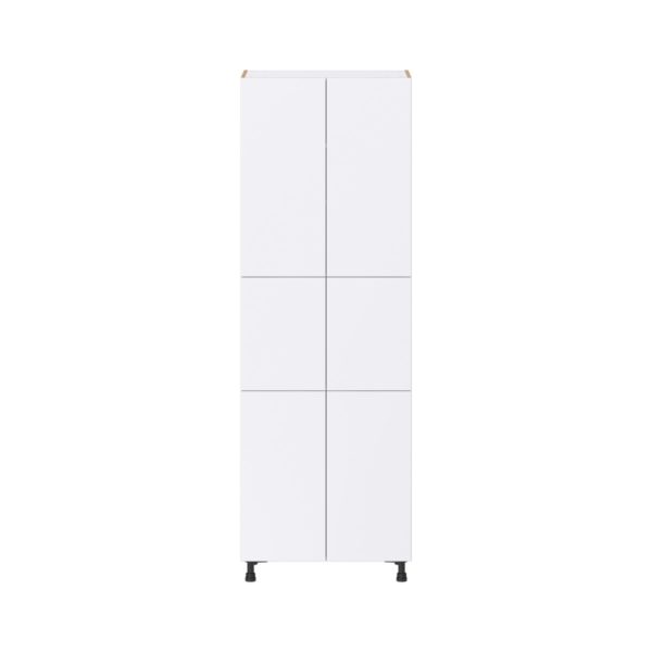 Lily Bright White  Slab Assembled Pantry Cabinet with 6 Doors and 3 Inner Drawers (30 in. W X 89.5 in. H X 24 in. D)