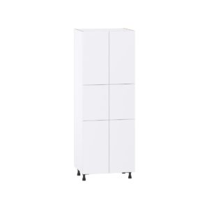 Lily Bright White  Slab Assembled Pantry Cabinet with 6 Doors and 4 Inner Drawers (24 in. W X 84.5 in. H X 24 in. D)