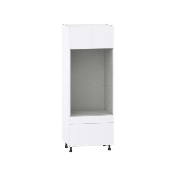 Lily Bright White  Slab Assembled Pantry Microwave/Oven Combo Cabinet with 2 Drawers (30 in. W X 84.5 in. H X 24 in. D)