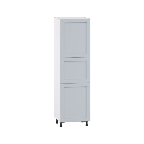 Sea Holly Light Gray  Shaker Assembled Pantry Cabinet with 2 Doors and 4 Inner Drawers (24 in. W X 84.5 in. H X 24 in. D)