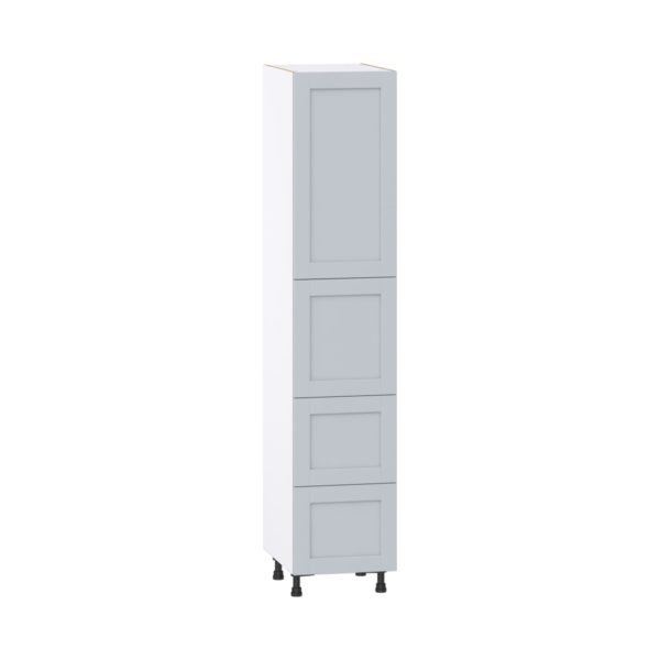 Sea Holly Light Gray  Shaker Assembled Pantry Cabinet 1 Doors with 2 Drawers and 2 Inner Drawers (18 in. W X 89.5 in. H X 24 in. D)