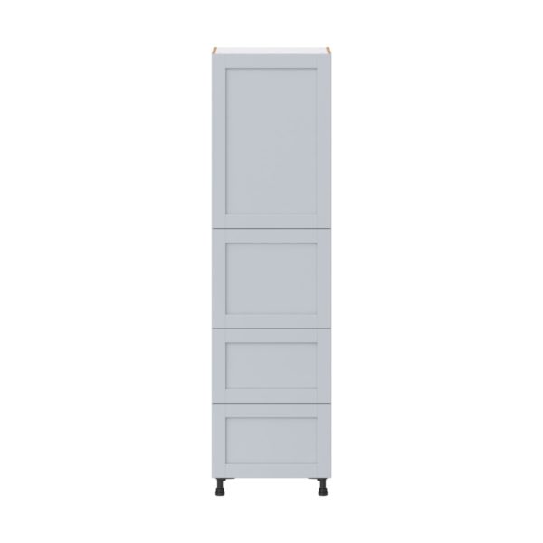 Sea Holly Light Gray  Shaker Assembled Pantry Cabinet 1 Doors with 2 Drawers and 2 Inner Drawers (24 in. W X 89.5 in. H X 24 in. D)