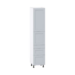 Sea Holly Light Gray  Shaker Assembled Pantry  Cabinet with 3 Drawers and 2 Inner Drawers (18 in. W X 89.5 in. H X 24 in. D)