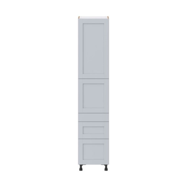 Sea Holly Light Gray  Shaker Assembled Pantry  Cabinet with 3 Drawers and 2 Inner Drawers (18 in. W X 89.5 in. H X 24 in. D)