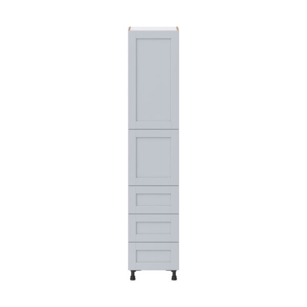 Sea Holly Light Gray  Shaker Assembled Pantry Cabinet 1 Doors with 3 Drawers and 2 Inner Drawers (18 in. W X 89.5 in. H X 24 in. D)