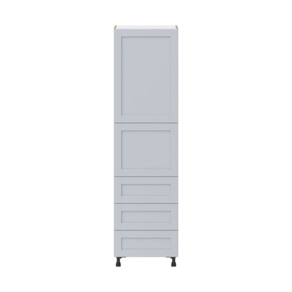 Sea Holly Light Gray  Shaker Assembled Pantry Cabinet 1 Doors with 3 Drawers and 2 Inner Drawers (24 in. W X 89.5 in. H X 24 in. D)