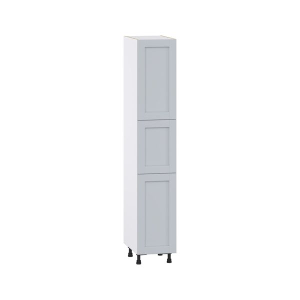 Sea Holly Light Gray  Shaker Assembled Pantry Cabinet with 2 Doors and 4 Inner Drawers (15 in. W X 84.5 in. H X 24 in. D)