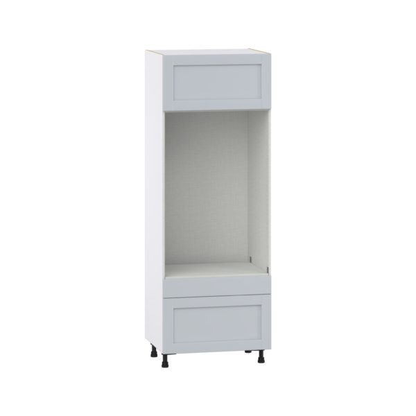 Sea Holly Light Gray  Shaker Assembled Pantry Micro/Oven Cabinet with 2 Drawers and Lift Up Door (30 in. W X 84.5 in. H X 24 in. D)