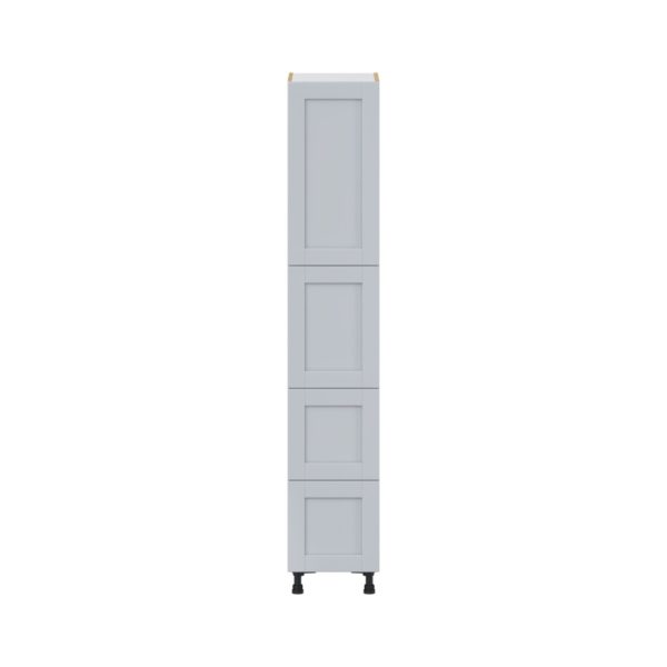 Sea Holly Light Gray  Shaker Assembled Pantry Cabinet 2 Doors with 2 Drawers and 2 Inner Drawers (15 in. W X 84.5 in. H X 24 in. D)