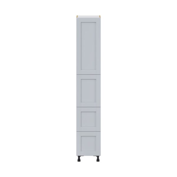 Sea Holly Light Gray  Shaker Assembled Pantry Cabinet 2 Doors with 2 Drawers and 2 Inner Drawers (15 in. W X 89.5 in. H X 24 in. D)