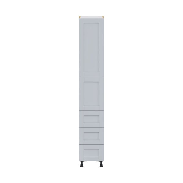 Sea Holly Light Gray  Shaker Assembled Pantry Cabinet 2 Doors with 3 Drawers and 2 Inner Drawers (15 in. W X 89.5 in. H X 24 in. D)