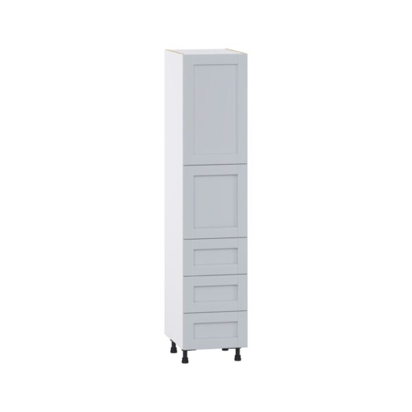 Sea Holly Light Gray  Shaker Assembled Pantry Cabinet 2 Doors with 3 Drawers and 2 Inner Drawers (18 in. W X 84.5 in. H X 24 in. D)