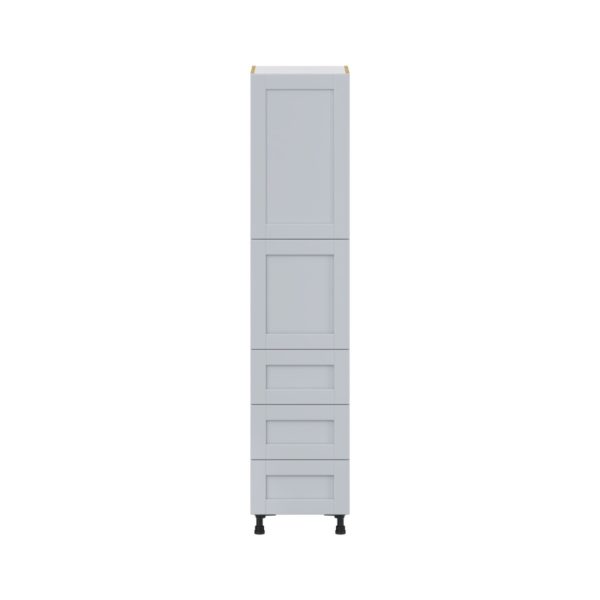 Sea Holly Light Gray  Shaker Assembled Pantry Cabinet 2 Doors with 3 Drawers and 2 Inner Drawers (18 in. W X 84.5 in. H X 24 in. D)