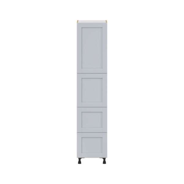 Sea Holly Light Gray  Shaker Assembled Pantry Cabinet 2 Doors with 2 Drawers and 2 Inner Drawers (18 in. W X 84.5 in. H X 24 in. D)