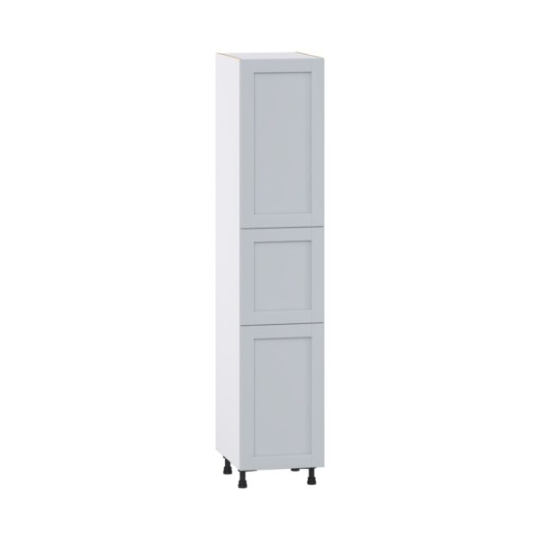 Sea Holly Light Gray  Shaker Assembled Pantry Cabinet with 2 Doors and 3 Inner Drawers (18 in. W X 89.5 in. H X 24 in. D)