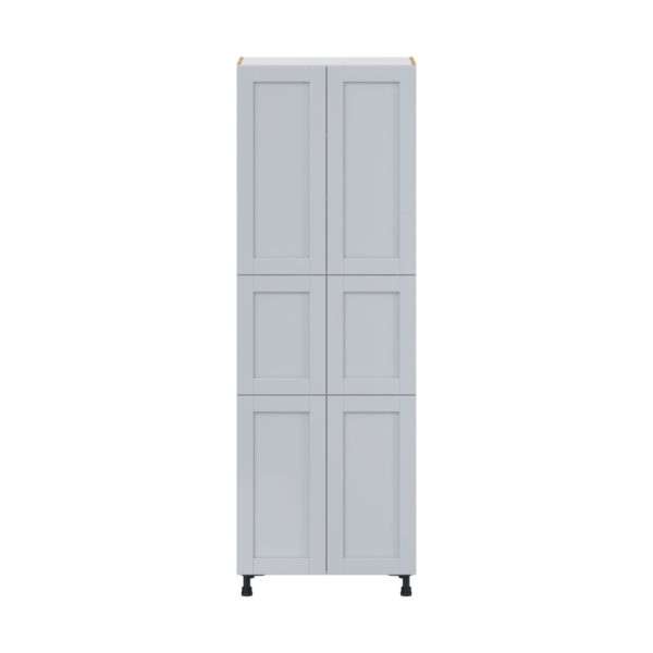 Sea Holly Light Gray  Shaker Assembled Pantry Cabinet with 6 Doors and 3 Inner Drawers (30 in. W X 89.5 in. H X 24 in. D)