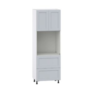 Sea Holly Light Gray  Shaker Assembled Pantry Single Oven Cabinet with 2 Drawer (30 in. W X 89.5 in. H X 24 in. D)