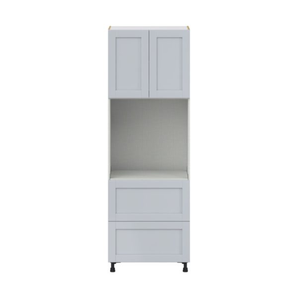 Sea Holly Light Gray  Shaker Assembled Pantry Single Oven Cabinet with 2 Drawer (30 in. W X 89.5 in. H X 24 in. D)