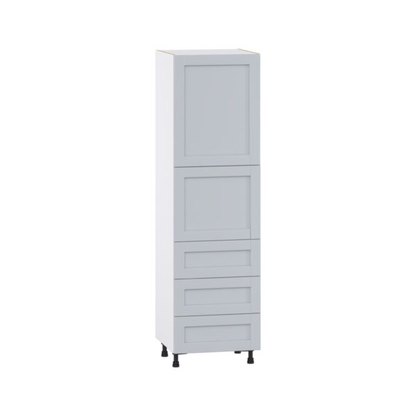 Sea Holly Light Gray  Shaker Assembled Pantry Cabinet 2 Doors with 3 Drawers and 2 Inner Drawers (24 in. W X 84.5 in. H X 24 in. D)