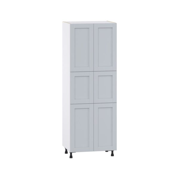 Sea Holly Light Gray  Shaker Assembled Pantry Cabinet with 6 Doors and 4 Inner Drawers (24 in. W X 84.5 in. H X 24 in. D)