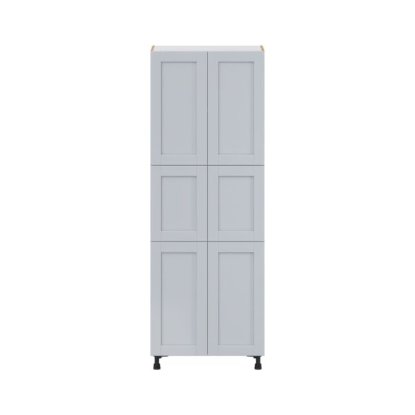 Sea Holly Light Gray  Shaker Assembled Pantry Cabinet with 6 Doors and 4 Inner Drawers (24 in. W X 84.5 in. H X 24 in. D)