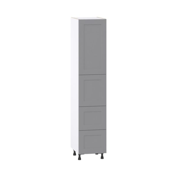 Willow Painted Slate Gray  Shaker Assembled Pantry Cabinet 1 Doors with 2 Drawers and 2 Inner Drawers (18 in. W X 89.5 in. H X 24 in. D)