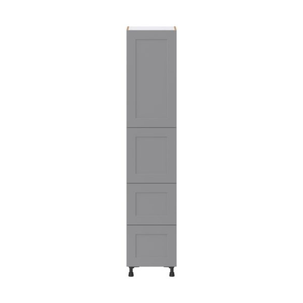 Willow Painted Slate Gray  Shaker Assembled Pantry Cabinet 1 Doors with 2 Drawers and 2 Inner Drawers (18 in. W X 89.5 in. H X 24 in. D)