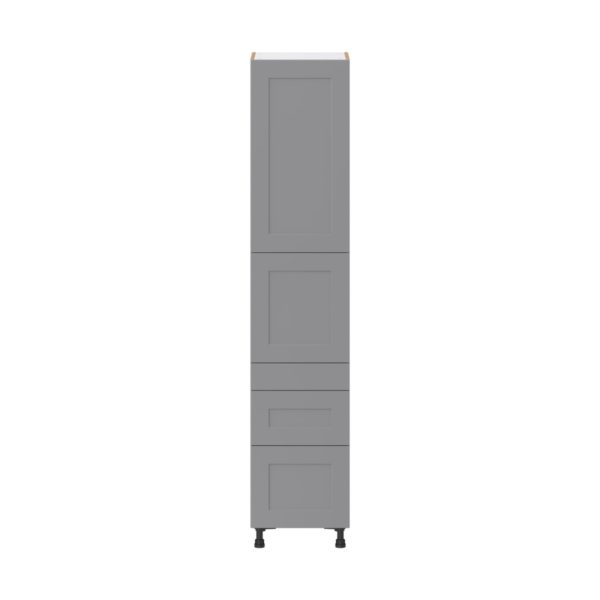 Willow Painted Slate Gray  Shaker Assembled Pantry  Cabinet with 3 Drawers and 2 Inner Drawers (18 in. W X 89.5 in. H X 24 in. D)