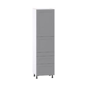 Willow Painted Slate Gray  Shaker Assembled Pantry  Cabinet with 3 Drawers and 2 Inner Drawers (24 in. W X 89.5 in. H X 24 in. D)