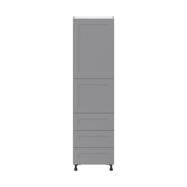 Willow Painted Slate Gray  Shaker Assembled Pantry Cabinet 1 Doors with 3 Drawers and 2 Inner Drawers (24 in. W X 89.5 in. H X 24 in. D)