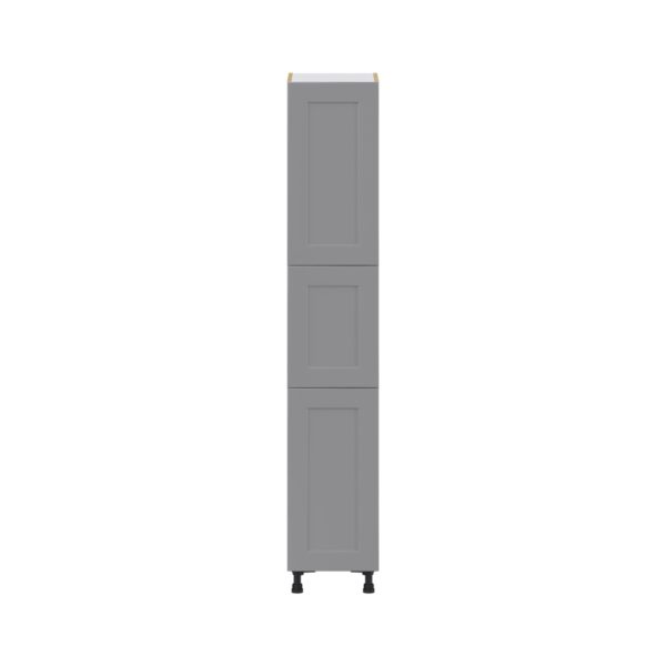 Willow Painted Slate Gray  Shaker Assembled Pantry Cabinet with 2 Doors and 4 Inner Drawers (15 in. W X 84.5 in. H X 24 in. D)