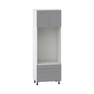 Willow Painted Slate Gray  Shaker Assembled Pantry Microwave/Oven Cabinet with 2 Drawers (30 in. W X 89.5 in. H X 24 in. D)