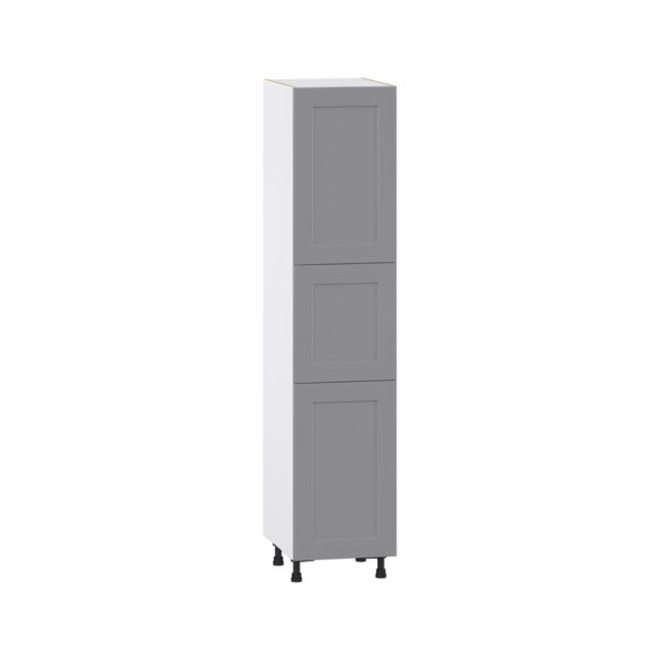 Willow Painted Slate Gray  Shaker Assembled Pantry Cabinet with 2 Doors and 4 Inner Drawers (18 in. W X 84.5 in. H X 24 in. D)