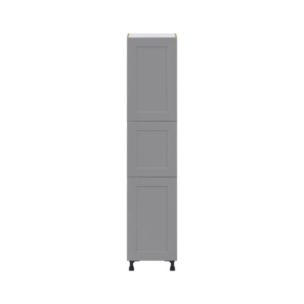 Willow Painted Slate Gray  Shaker Assembled Pantry Cabinet with 2 Doors and 4 Inner Drawers (18 in. W X 84.5 in. H X 24 in. D)