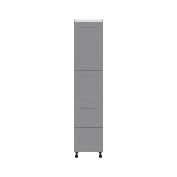 Willow Painted Slate Gray  Shaker Assembled Pantry Cabinet 2 Doors with 2 Drawers and 2 Inner Drawers (18 in. W X 84.5 in. H X 24 in. D)